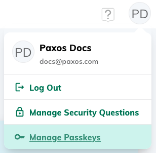 Manage Passkeys