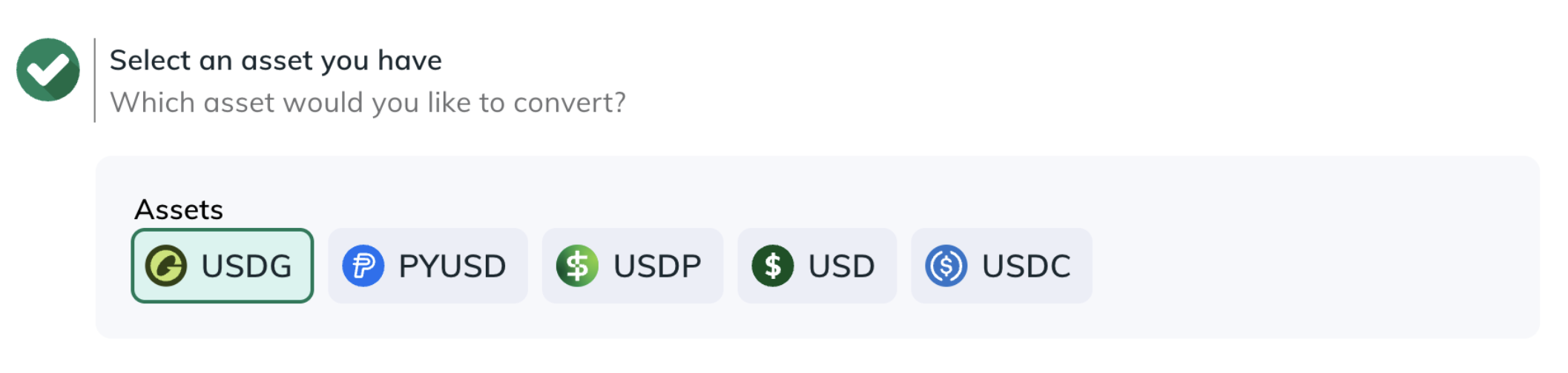 Select asset
